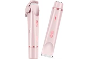 WIYETY Rasoio elettrico da donna 2 in 1: rasoio intimo a doppia testa per donne, bikini trimmer, impermeabile bagnato e asciutto per viso, corpo, gamba, bikini