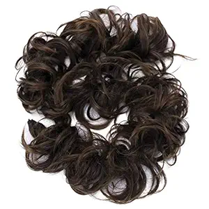 Prettyshop Hairpiece Brown # 8T9 Hw24: Prettyshop Xxxl Hairpiece Hair Wrap Scrunchie Scrunchy Updos, Voluminous, Curly Messy Bun, Brown # 8T9 Hw24