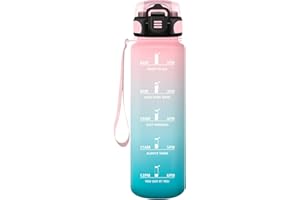 Honeyholly Gourde Sport, 500ml Étanche & Réutilisable, Gourde Enfant, Motivation avec Filtre Gourde, Bouteille, Bouteille d'eau, pour Gym, enfant, École, Bureau, Yoga