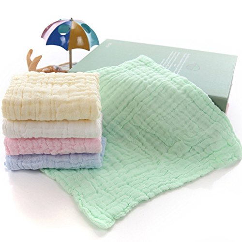 Baby Musselin Waschlappen und Handtücher – natürlichem Bio Baumwolle Baby-Feuchttücher – weich Neugeborene Baby Face Handtuch und Musselin Waschlappen, für empfindliche PORTOFREI. Baby REGISTRY als Dusche Geschenk, 5 Stück 25,4 x 25,4 cm von mulinn - 2