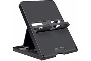 RIXERKOC Ständer kompatibel mit Nintendo Switch, Verstellbarer Switch Konsolenständer, tragbarer Faltbarer Switch Zubehörhalter (Schwarz)