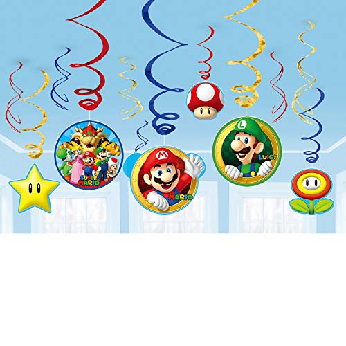 amscan 671554 Super Mario Swirl Dekorationen