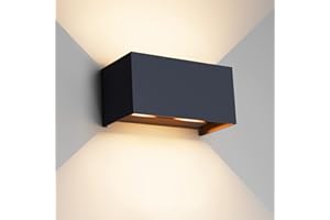 ‎KLIGHTEN Klighten 24W LED Wandleuchte Innen/Außen,3000K Außenlampe Außenleuchte , IP65 Wand UP Down,Außenwandleuchte Mit Einstellbar Abstrahlwinkel Warmweiß,Anthrazit