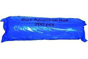 REAL ACCESSORIES Premium Quality Anti Bacterial Disposable Aprons on a Roll Pack of 200 Blue 69cm x 117cm | Perfect for Everyday USE for Shops, Work Place, Hair Dresser, Catering, Clinic MULTI PURPOSE USE FOR ALL