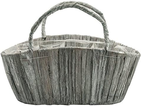 Plant Water Hyacinth Bag Grey Plant Basket Bag for planting 27 x 14 cm x 12 cm Basket Planter Stable