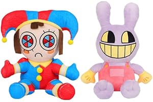Takezuaa 2 Pack The Digital Circus Plush,The Amazing Digital Circus Plush - Clown Pomni and Jax Cartoon Anime Digital Circus toys for Boys Girls