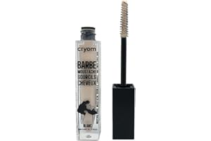 CRYOM - Correcteur temporaire de couleur pour barbe, sourcils et cheveux, flacon brosse 7 ml. Cosmétique et maquillage pour hommes. N°11 : Blanc
