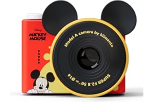 KIDAMENTO Mickey Mouse Mini Kids Toy Digital Camera & Video Camcorder for Ages 3-5, Teens and Adults, Selfie Lens, 20+ Filters, 12MP, 32GB, 1.55" Screen, Hand Made Strap - Model A by kiimento