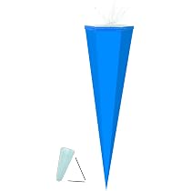 Schultüte Rohling 70 Cm Türkisblau – Inkl. Name & Großer Schleife, Rund, Tüllabschluss, Made In Germany