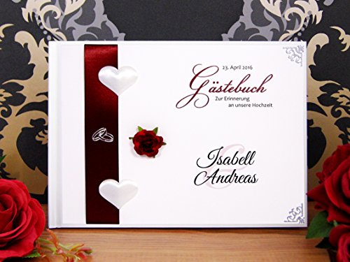 Gästebuch zur Hochzeit – Format DIN A4 quer – Hardcover – personalisiert – mit Namen -Hochzeitsgeschenk – individuell gestaltet – Album - 2