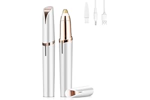 LERKELY Depiladora de mujer, afeitadora para cejas y labios, vello corporal y facial (blanco)