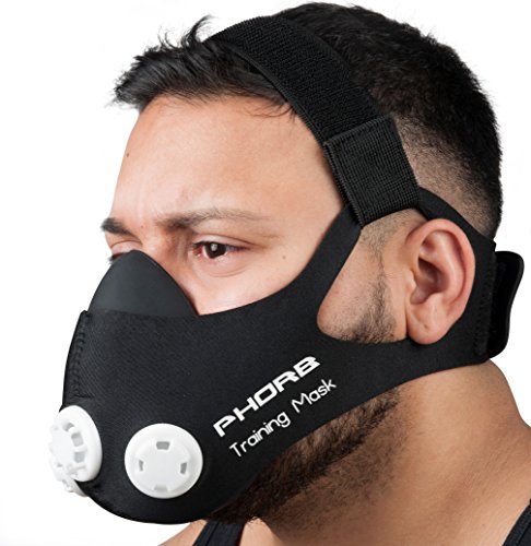 Phorb Training Mask schwarz Größe M Atemmaske für Crossfit Trainingsmaske steigert Ausdauer Fitness Kondition ähnelt Höhentraining - 3
