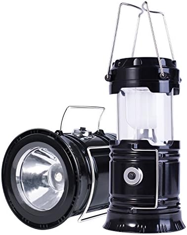 Camping Lantern, Battery Ultra Bright Led Camping Light, Collapsible Portable Outdoor Emergency Survival Lantern for Power outages, Hiking, Fishing (Black)