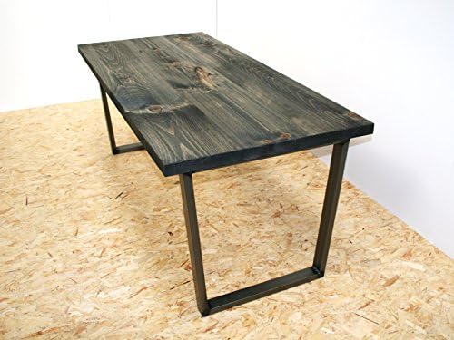Hoxton industrial dining table distressed onyx grey