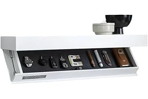 GENERIC Caja fuerte flotante oculta para armas, estante de diseño con compartimentos secretos, solución de almacenamiento montada en la pared, caja compacta para guardar armas en la sala de estar