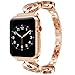 Produktbild Armband für Apple Watch 38MM, Purple Angel iWatch Series 3 Ersatz Uhrenarmband Armbänder Zinklegierung Metall Band mit Glitzer Diamant Smart Watch Replacement Wrist Strap mit Metallschließe für Apple Watch Series 3/2/1, Nike+, Edition, Roségold