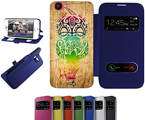 CASELABDESIGNS S VIEW BOOK CASE COVER BLUE EFFETTO LEGNO TRIBU' ARCOBALENO FOR WIKO RAINBOW JAM BLU - BODY S VIEW BOOK BLUE MATERIAL PROTECTIVE SHOCK