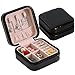 Produktbild Jewellery Box, Faux Leather Jewelry Case and Display Case for Rings, Watch, Earrings, Necklace, Bracelets Organizer Travel Jewelry Storage Boxes, Small Size, Great Gift for Girl and Women (Black)