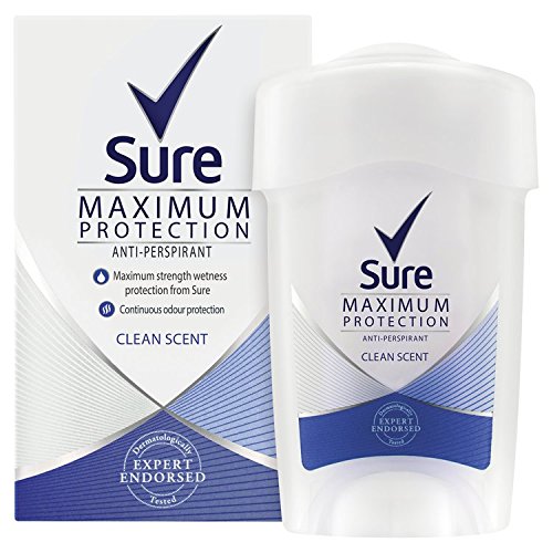Sure Women Maximum Protection Clean Scent AntiPerspirant Deodorant Cream 45 ml - Pack of 3