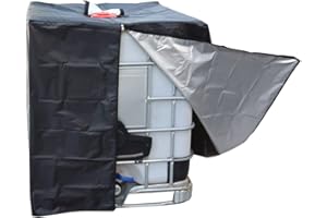 OrangeClub Wassertank Abdeckplane,IBC Behälterabdeckung 1000l IBC Tank Behälter Container UV Folie Schutzhülle Schutzplane Schutzhaube Cover, 120 x 100 x 116 cm (Stil B)