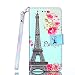 Produktbild iPhone 5 5S 5G / iPhone SE Hülle, iPhone 5 5S 5G / iPhone SE Wallet Tasche Brieftasche Schutzhülle, Carols PU Lederhülle Flip Hülle im Bookstyle Cover Schale Stand Ständer Etui Karten Slot Schutzhülle Tasche Wallet Case für iPhone 5 5S 5G / iPhone SE - Pariser Turm