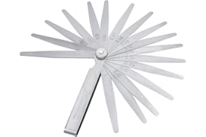 Mesee Edelstahl Fühlerlehre Set, 17 Klingen Hochpräziser -Fühlerlehre, 0,02-1,00mm Gap Breite Messwerkzeug, für Ventilstoessel, Zuendkerze Luecken, Kolbenringen, Bremsbaendern