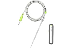 Uzone Sonda di temperatura per barbecue e barbecue, in acciaio inox, ricambio per termometro per alimenti (arancione)