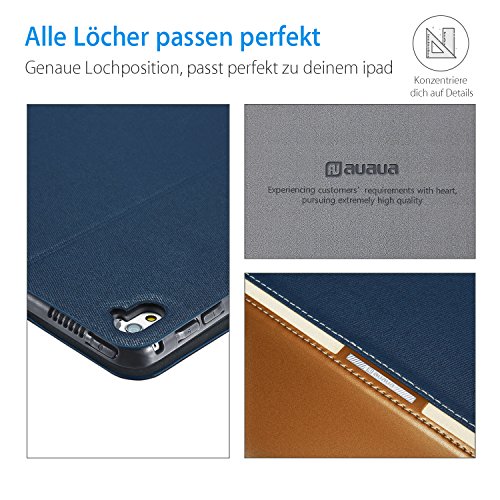 AUAUA iPad Pro 9.7 Hülle, iPad Pro 9.7 PU Leder Tasche Schutzhülle Schal + Clear Schutzfolie(Gift) für Apple iPad Pro 9.7 Zoll Apple Tablet - 8