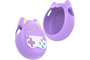 Oniissy For Tamagotchi Paradise Silicone Protective Case Cover Soft Anti Drop Shell with Lanyard for Game Console 8x8x4CM(Purple)