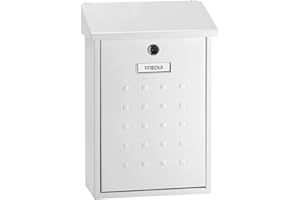 ARREGUI Premium E5601 Buzón Exterior de Acero Tamaño M (Correo DIN A4 y Revistas) | Buzón de Pared Mediano | Buzón de Correo Individual | Antilluvia | Fácil de Instalar | Blanco