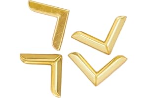 Craftelier - Set de 4 Esquineras Metálicas Grandes para Proyectos de Scrapbooking y otras Manualidades como Álbumes, Cuadernos, Layouts o Planners | Tamaño 22,5 x 5,5 x 3,3 mm - Color Dorado