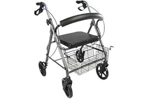 POLIRONESHOP PAROS Deambulatore rollator girello per anziani pieghevole leggero per disabili portatori handicap facile da trasportare e ripiegare ortopedico postoperatorio ortopediche economica portatile x esterni ed interni da viaggio camminatore freni bloccabili richiudibile