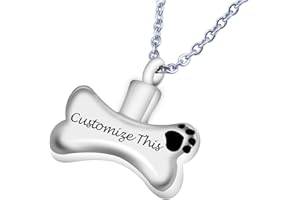 Farfume Collana personalizzata personalizzata per cremazione gioielli urna per ceneri, ciondolo commemorativo per cani e animali domestici