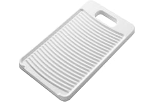 NUODWELL Hangable Antislip Washboard,With Fixed Tripod Thicken Plastic Washboard Clothing Cleaning Tool (White)