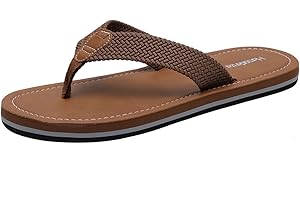 Harssidanzar Tongs pour Hommes - Décontractées, de Surf et de Plage - Sandales d'Été Antidérapantes et Résistantes pour Baignade HM001EU