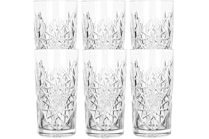 Libbey - Hobstar – Verre long drink, verre à cocktail, verre à eau, verre à jus – 470 ml – Lot de 6 – connu dans les hôtels et bars les plus cools