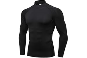 SANANG T-Shirt à Manches Longues pour Hommes avec Couche de Compression sous Vide à Séchage Rapide et Couche de Base 1058