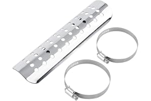 ‎AKOZON Heat Protection Sheet Exhaust + Motorcycle Exhaust Heat Shield, Motorcycle Straight Exhaust Pipe Heat Shield Cover Heel Protection (Silver), silver