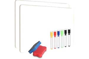 VARHHUXHA 2 Pezzi A3 Bianca Cancellabile, Lavagna Cancellabile, Lavagnetta Cancellabiles, Portatile Whiteboard White Boards con 6 Pennarelli, 2 Gomme da Cancellare per Home Office Cucina