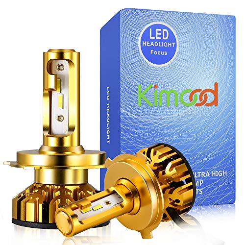Bombilla H4 LED Coche Kimood LED H4 Coche, 10400LM y 72W / Set, 6000K Cool White 9-36V, Kit de Conversión Todo en Uno, Reemplazo de la Luz Halógena, 2 Lámparas