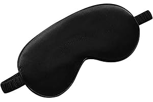 LEADER OF THE BEAUTY Sleep Mask with Adjustable Strap, Mulberry Sleeping Aid Blindfold for Nap, Silk Eye Mask for Sleeping