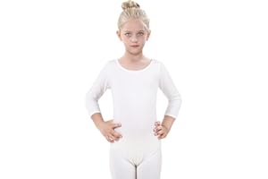 Kefiyis Ballet Leotard for Girls Cotton Dance Leotards Mesh Back Dance Tops Bodysuit Gymnastics Leotards for Toddler Kids