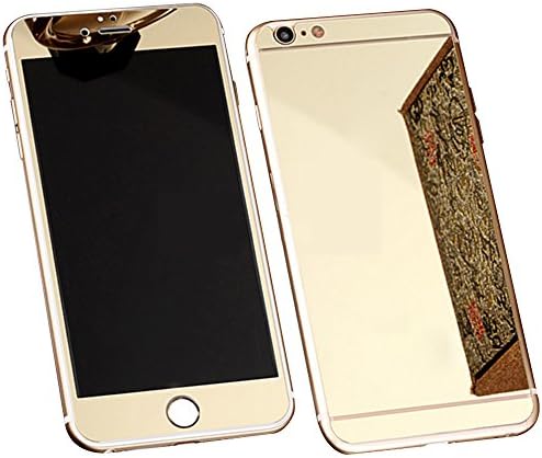 Front+Back Mirror Effect [Full Coverage] Tempered Glass Screen Protector for Apple iPhone 6 / 6S 4.7 inch - Yihya Premium 9H Anti Scratch Full Edge to Edge Protection Protector Film - Gold