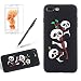 Produktbild Girlyard Hülle für iPhone 8 Plus/ 7 Plus - Weich TPU Silikon Schutzhülle Niedlichen 3D Panda Muster Entwurf Schale Tasche Flexible Gummi Dünn Etui Matt Cover Anti-Stoß Kratzfeste für Apple iPhone 7 Plus/ iPhone 8 Plus (5,5 Zoll) Schwarz