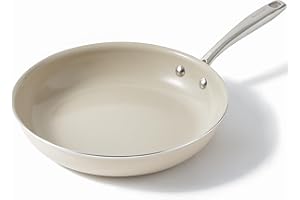 REDCHEF Poêle à induction - 28 cm - Revêtement anti-adhésif - Revêtement céramique - Poêle anti-adhésive avec poignée en acier inoxydable - Sans PTFE - Sans PFOA - Passe au four et au lave-vaisselle