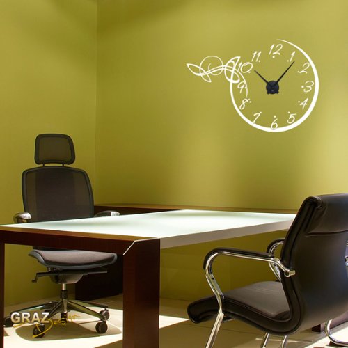 Vinilo de pared: Decoración de pared con reloj retro Para el salón p