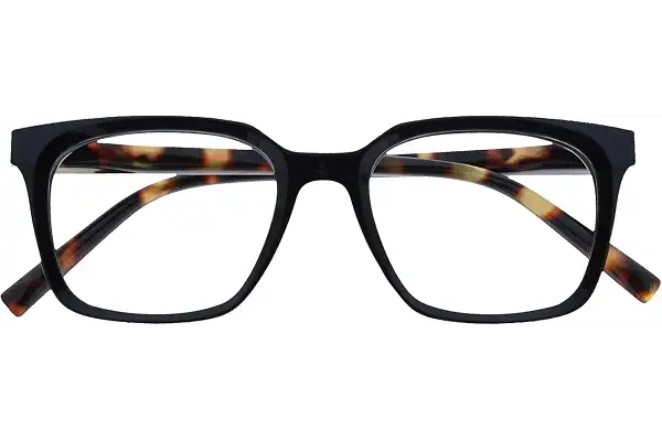 OPULIZE KOI Gafas de Lectura - Elegante Marco Rectangular Ancho - Visión Óptima - Negro - Hombre Mujer - Bisagras de Muelle - R50-1 - +1.50