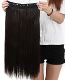 S-noilite® Fashion 23 Inches (58cm) 3/4 Full Head One Piece 5clips Clip in Hair Extensions Extension Long Straight All Colors (Dark Brown)
