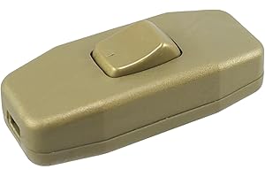 MWMS Interruttore per lampada, interruttore intermedio oro con scarico della trazione e contatti a vite, bilanciere on/off, interruttore cavo, 6 A 250 V, adatto per lampada a LED