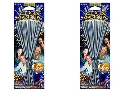 Equilibre et Aventure Lot de 40 Cierges magiques sous blisters - longueur 17 cm - longueur utile 8 cm - durée unitaire 45 secondes - décoration d'artifice de gateau pour l'intérieur catégorie 1
